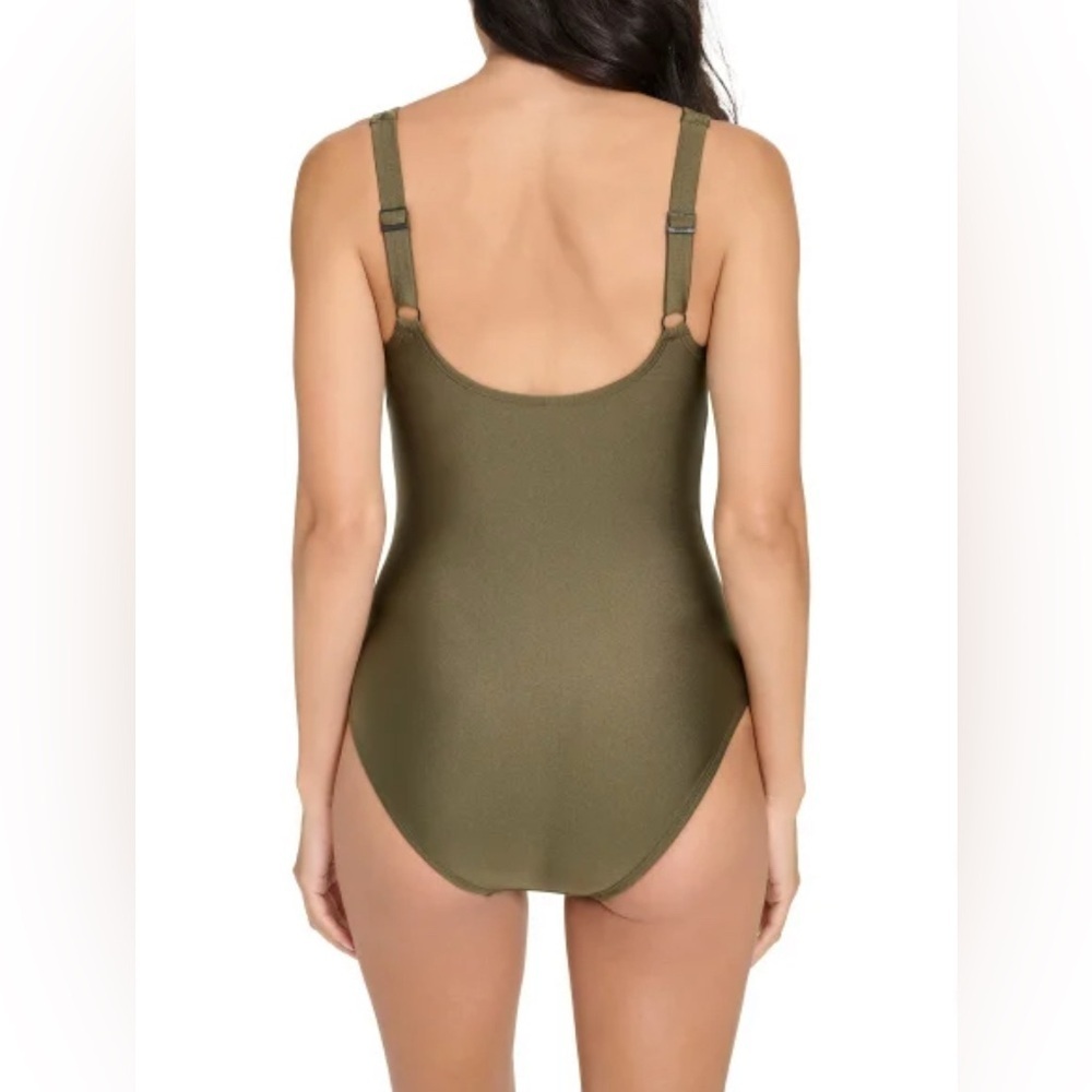 DKNY Twist Front 1 pc Swimsuit - Picture 2 of 9